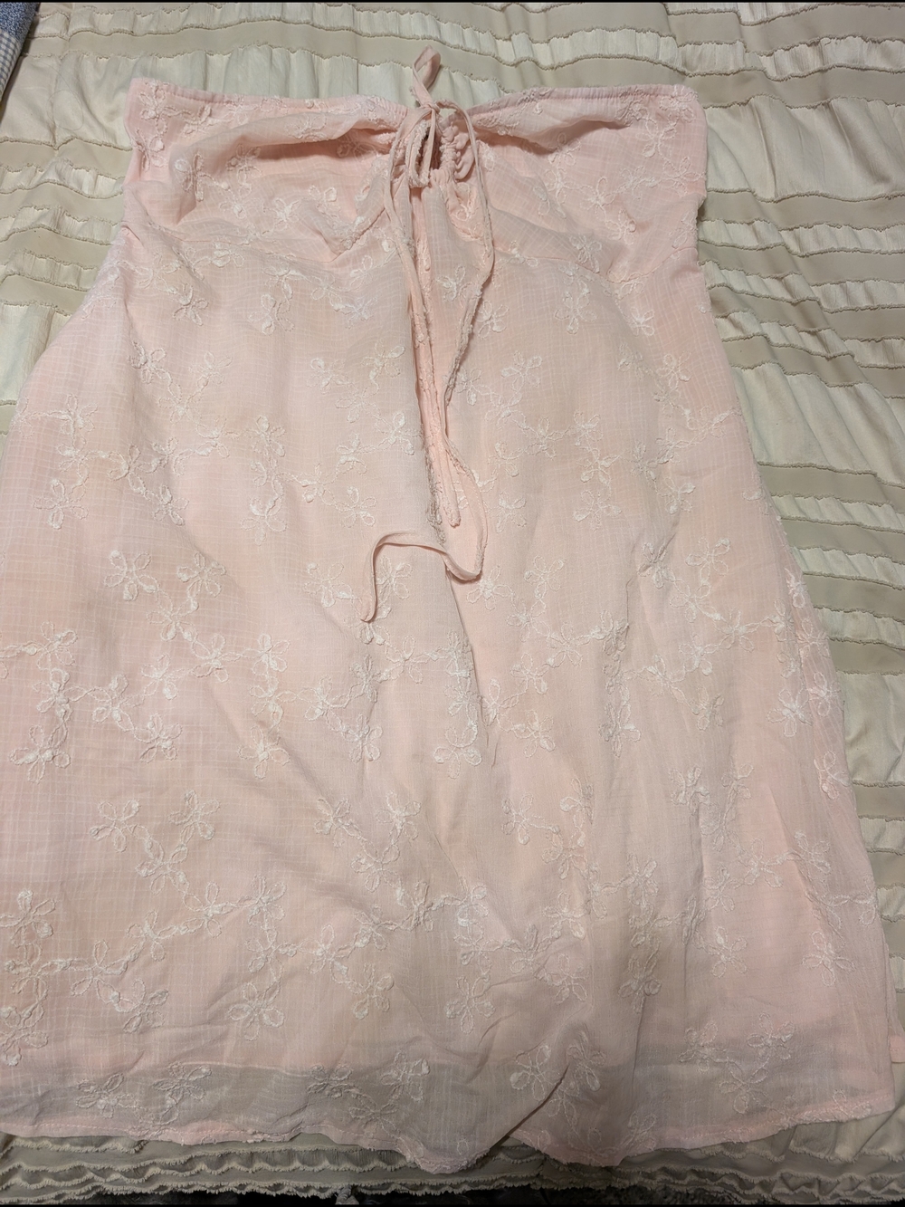 Light Pink Strapless Embroidered Sundress